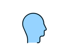 Head line icon. High quality outline symbol for web design or mobile app. Thin line sign for design logo. Color outline pictogram on white background