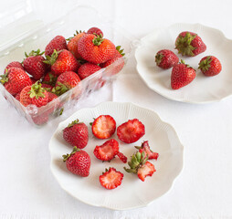 Strawberries in a container