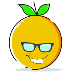 lemon in sunglasses. Citrus fruit with style using glasses looks very naughty.