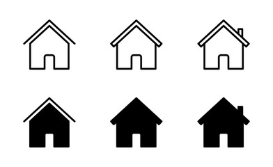 Home line icon set, home icon vector. for web