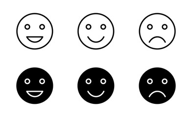 Emoji line Icon set vector