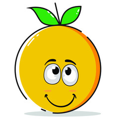 lemon with a smile. This orange fruit is blushing with a big smile.
