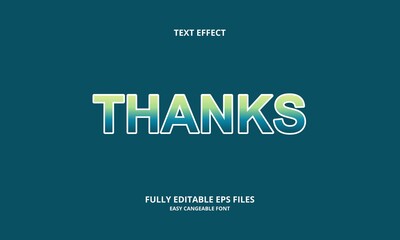 thanks style editable text effect