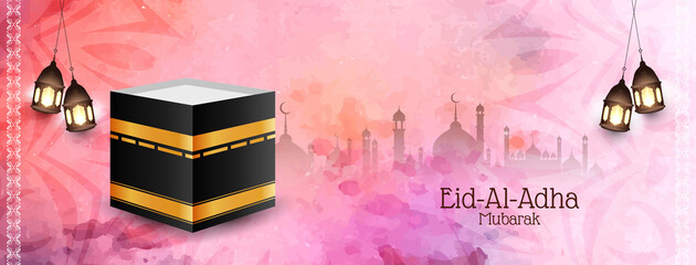 Islamic festival Eid Al adha mubarak religious banner design