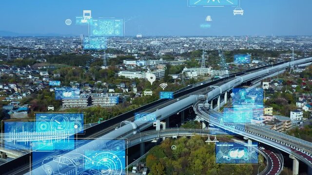 高速道路とテクノロジーイメージ