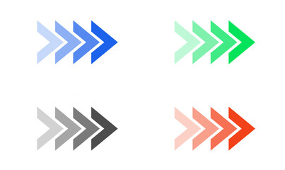 カラフルな矢印アイコンセット 