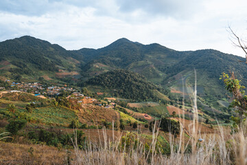 village in the mountains in asia