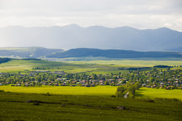 View and landscape of village in Tsalka, Georgia