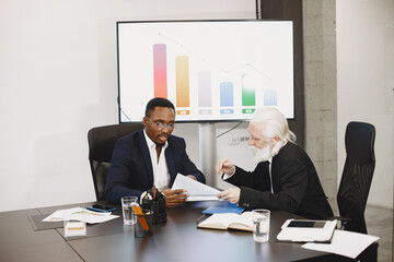 Two busines partners men in the office