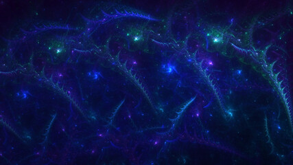 3D rendering abstract blue technology fractal background