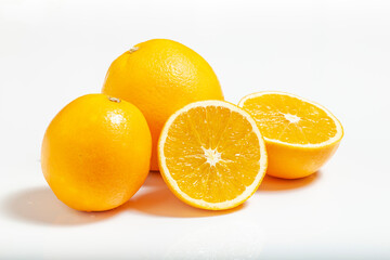 fresh orange isolated on white background. Natural and organic