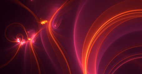 3D rendering abstract red fractal light background