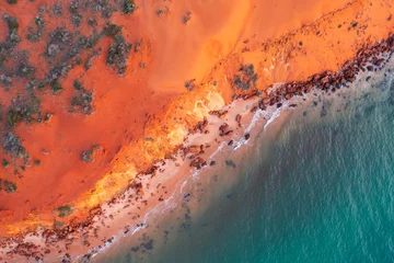 Vlies Fototapete Koralle Aerial view at sunset of coast around Cape Peron at Shark Bay, Western Australia