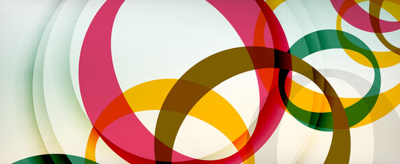 Ring geometric shapes, o letter repetition wallpaper. Abstract background for business or technology presentations, internet posters or web brochure covers