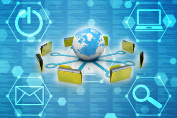 Fototapeta premium 3d illustration of Data sharing concept
