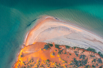 Aerial view of colorful Cape Peron at Shark Bay, Western Australia