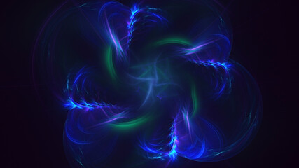 3D rendering abstract multicolor fractal light background