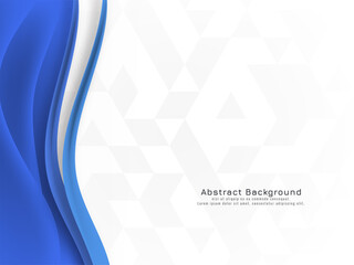 Abstract blue wave design on mosaic background