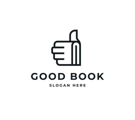Obraz premium Good book vector logo design. Hand book logo design