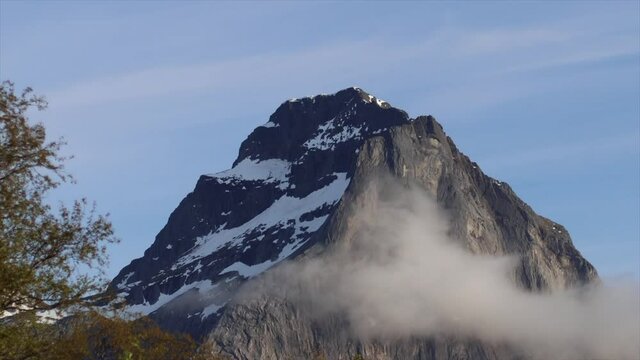 Amazing timelapse of breathtaking mountain at helgeland in Northern Norway
