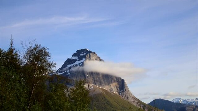 Amazing timelapse of breathtaking mountain at helgeland in Northern Norway