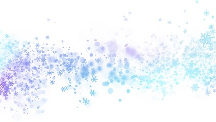 Fototapeta na wymiar 雪の結晶 キラキラフレーム　ホログラフィ ブルーのグラデーション