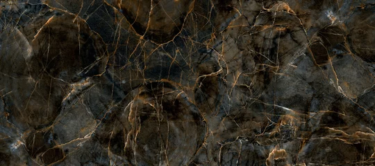 Crédence de cuisine en verre imprimé Marbre black marble texture with golden marble stone for interior exterior home decoration and ceramic tiles surface design  