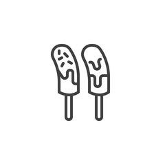 Chocolate banana stick line icon