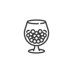 Glass of candies line icon