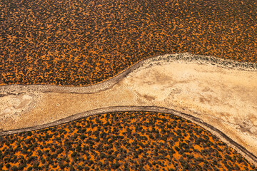 Aerial view of Mud lake at Francois Peron National Park, Western Australia 
