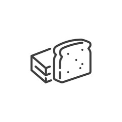Toast bread line icon