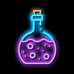 Poison Flask neon light sign vector. Glowing bright icon Poison Flask sign. transparent symbol illustration