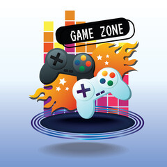 Game zone vector art icon