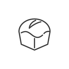 Brioche loaf bread line icon.