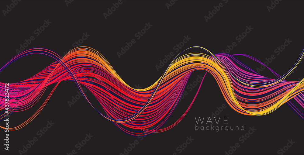 Poster Vector abstract background with color abstract wave