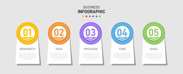 Infographic design with icons and 5 options or steps. Thin line vector. Infographics business concept. Can be used for info graphics, flow charts, presentations, web sites, banners, printed materials.