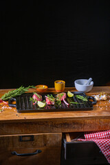 Seasoned and Herb Marinated Raw Lamb Chops