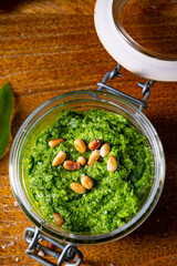 delicious wild garlic pesto with pine nuts