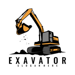 excavators logo icon design vector	