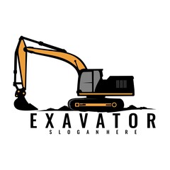 excavators logo icon design vector	