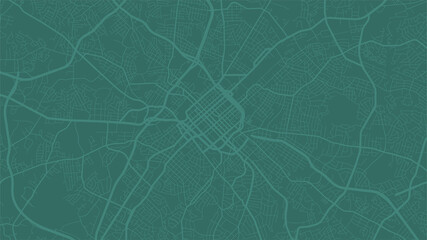 Green Charlotte city area vector background map, streets and water cartography illustration.