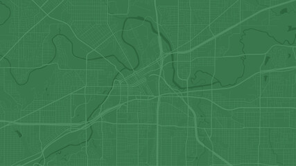 Green Fort Worth city area vector background map, streets and water cartography illustration. © Kostiantyn