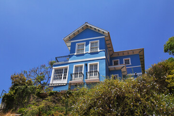 The vintage house in Valparaiso, Pacific coast, Chile
