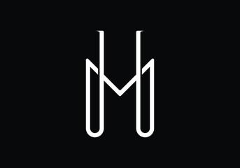 M H Letter combination monogram logo design for your business