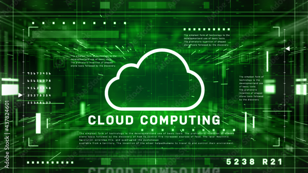Poster cloud computing technology digital data network future background, modern and great for displaying t