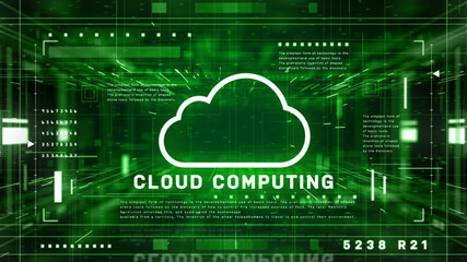 Fototapeta premium Cloud computing technology digital data network future background, Modern and great for displaying technology. 3d rendering