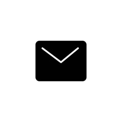 Message or letter line icon in solid black. Send mail concept. Alat style isolated symbol, for: illustration, minimalistic, logo, mobile, logotype, app, emblem, design, web, ui, ux, gui. Vector EPS 10