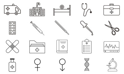 Medical icon set, Medical vector image icon 
