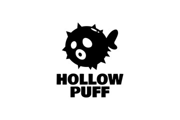 Blowfish hollow animal logo concept design illustration
