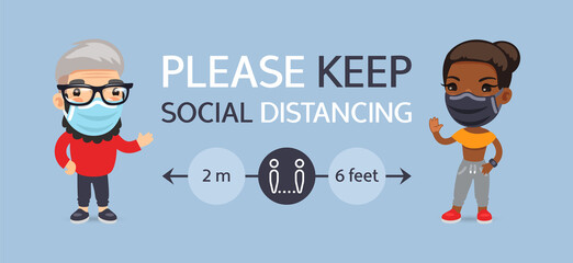 Please Keep Social Distancing Horizontal Poster